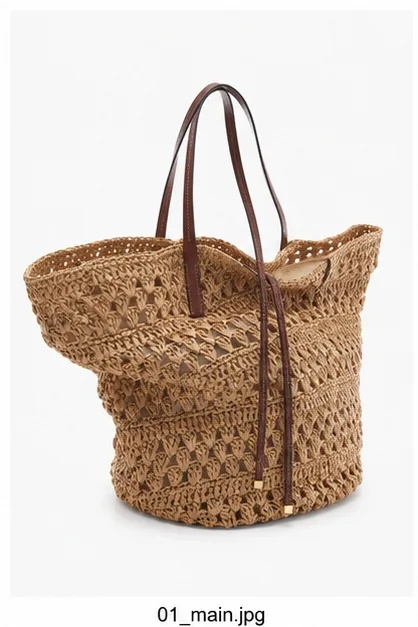 NOLVA — Women's Natural Straw Large-Capacity Beach Tote Bag