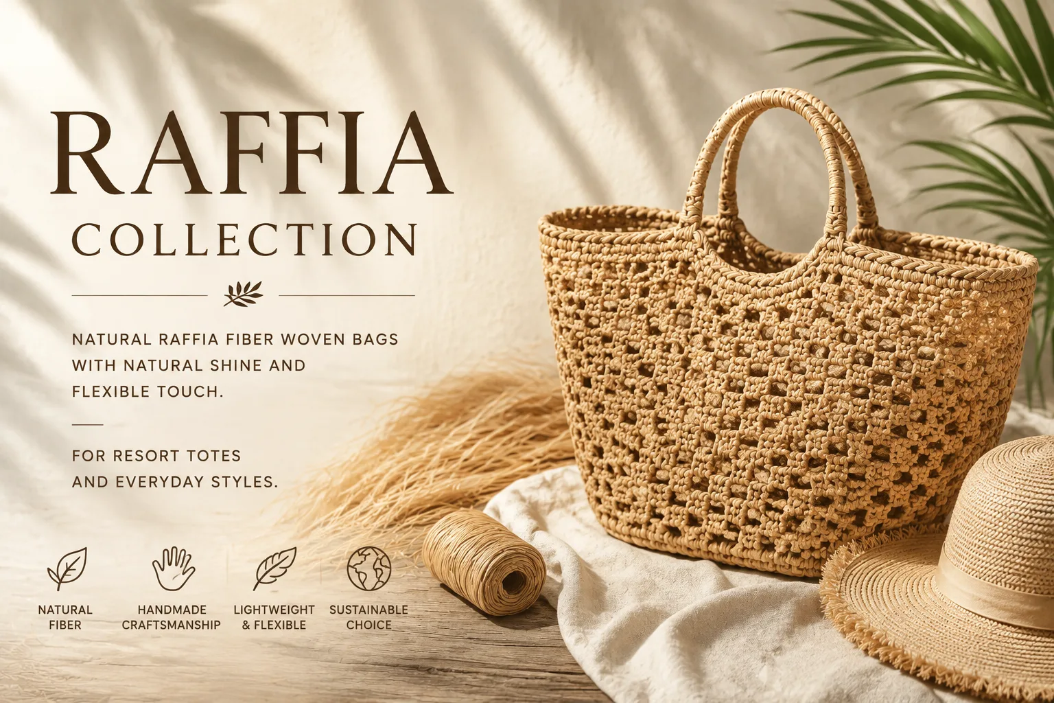 Raffia 拉菲草系列：来自马达加斯加的天然植物纤维编织包