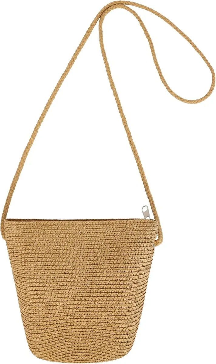 NOLVA — Mini Straw Bucket Crossbody Bag