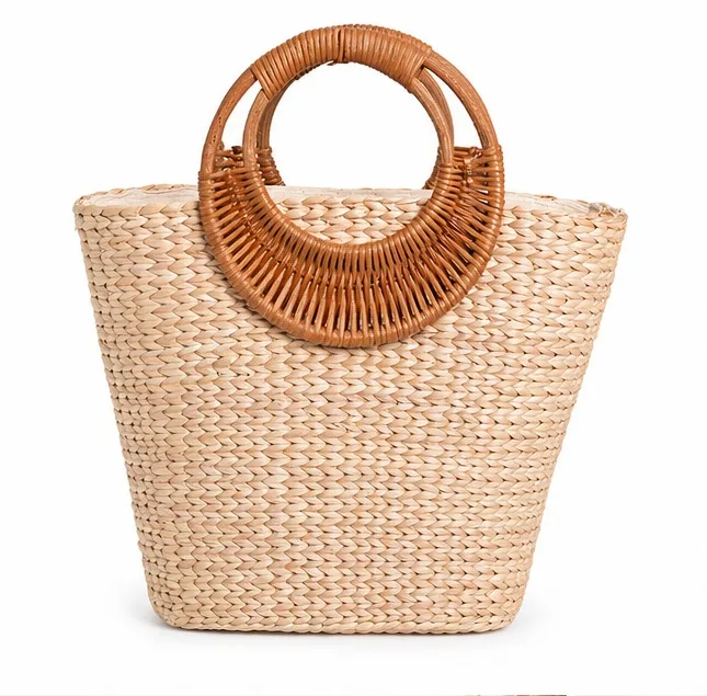NOLVA — Women's Hand-Woven Straw Tote Bag (with Round Handles)